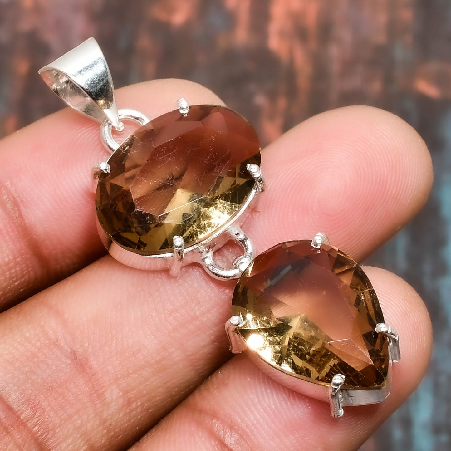 Serenity Duo – Smoky Quartz Silver Pendant