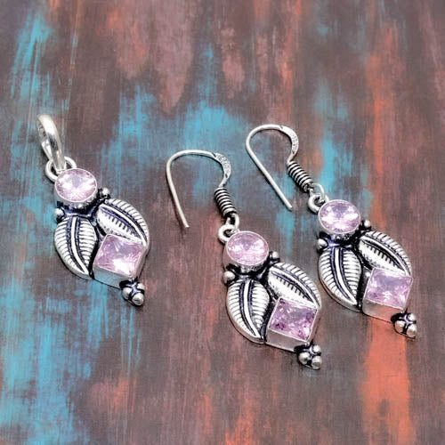 Lilac Blossom – Amethyst Sterling Silver Floral Set