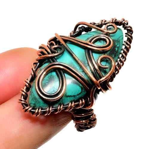 Gaia’s Whisper – Turquoise Copper Ring