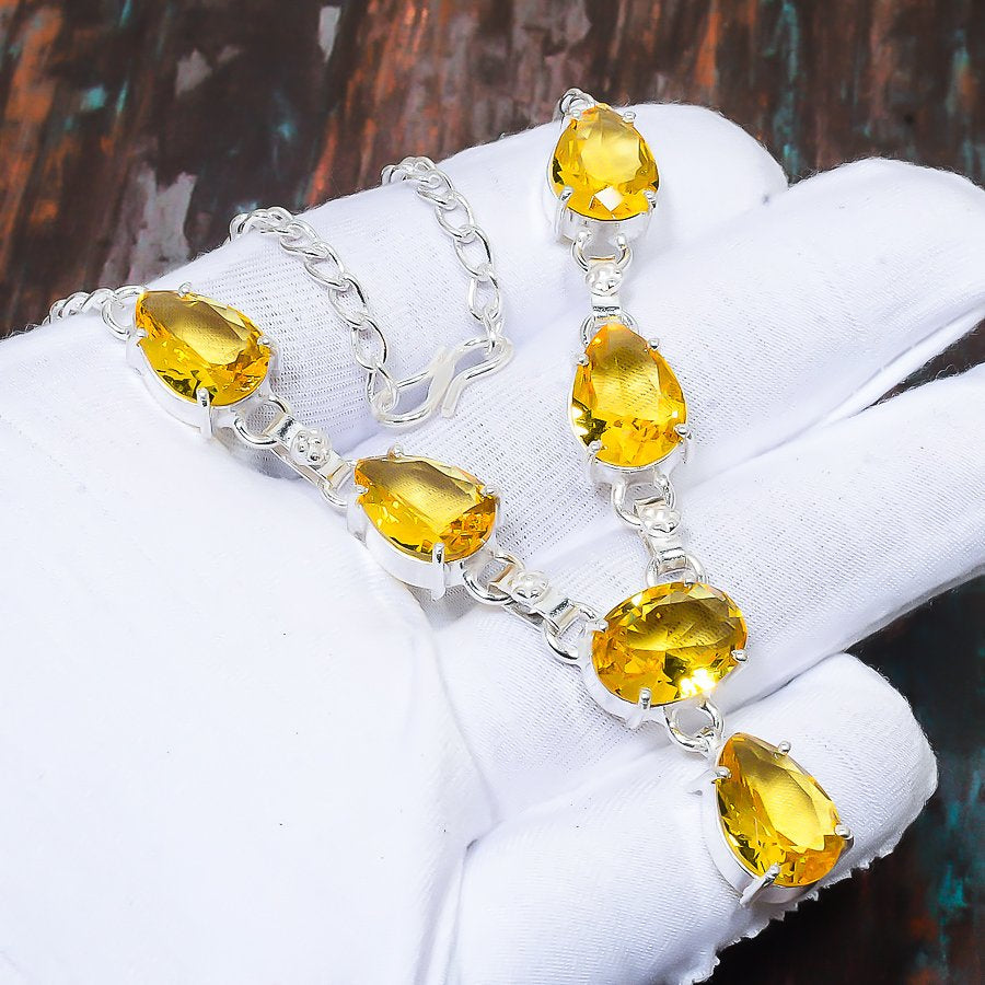 Aurora’s Radiance – Natural Citrine & Silver Bracelet