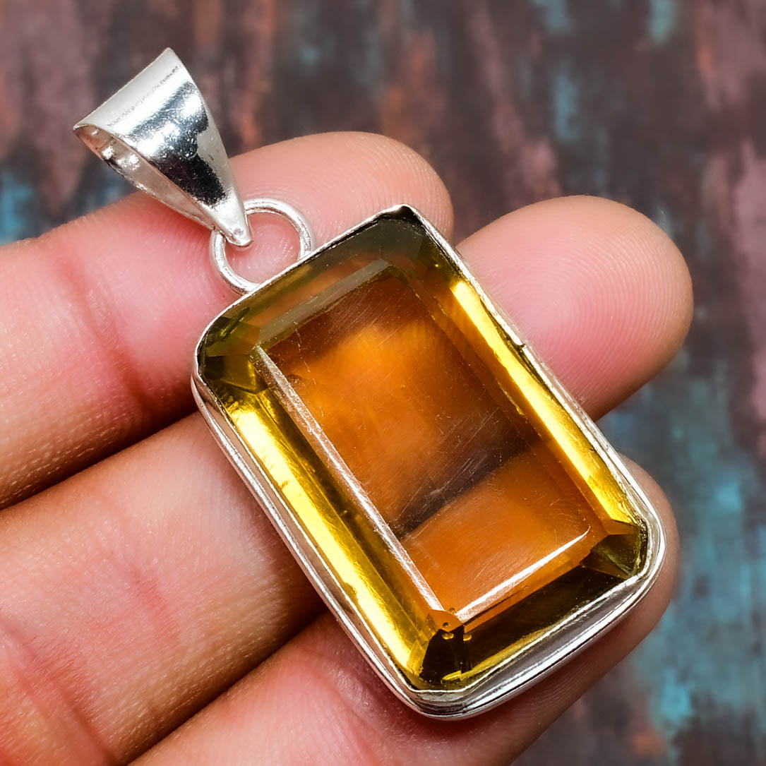 Solara’s Spark – Citrine Silver Pendant
