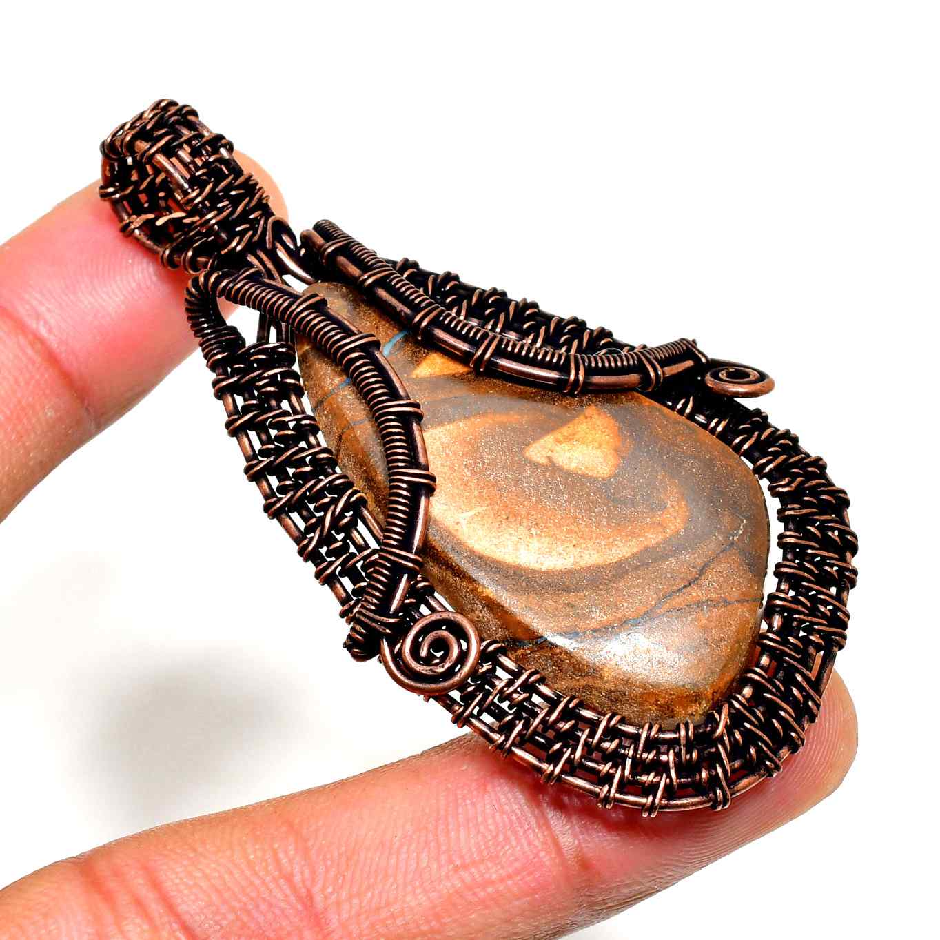 Earth’s Embrace – Jasper & Copper Pendant