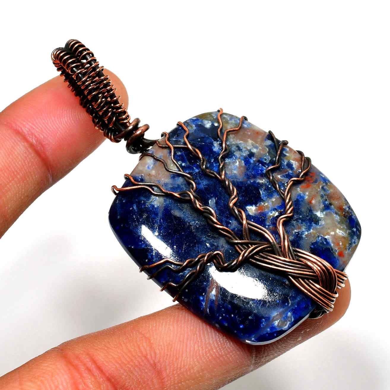 Serene Wisdom – Lapis Lazuli Copper Pendant