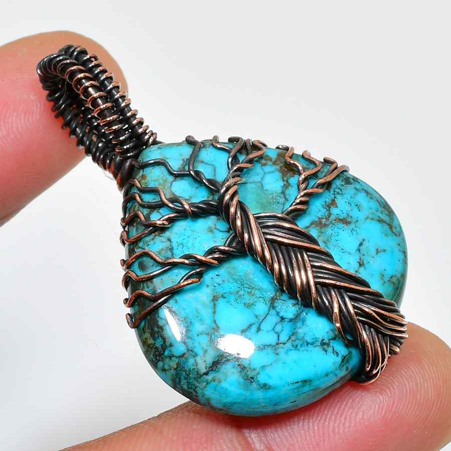 Ocean’s Whisper – Turquoise & Copper Pendant