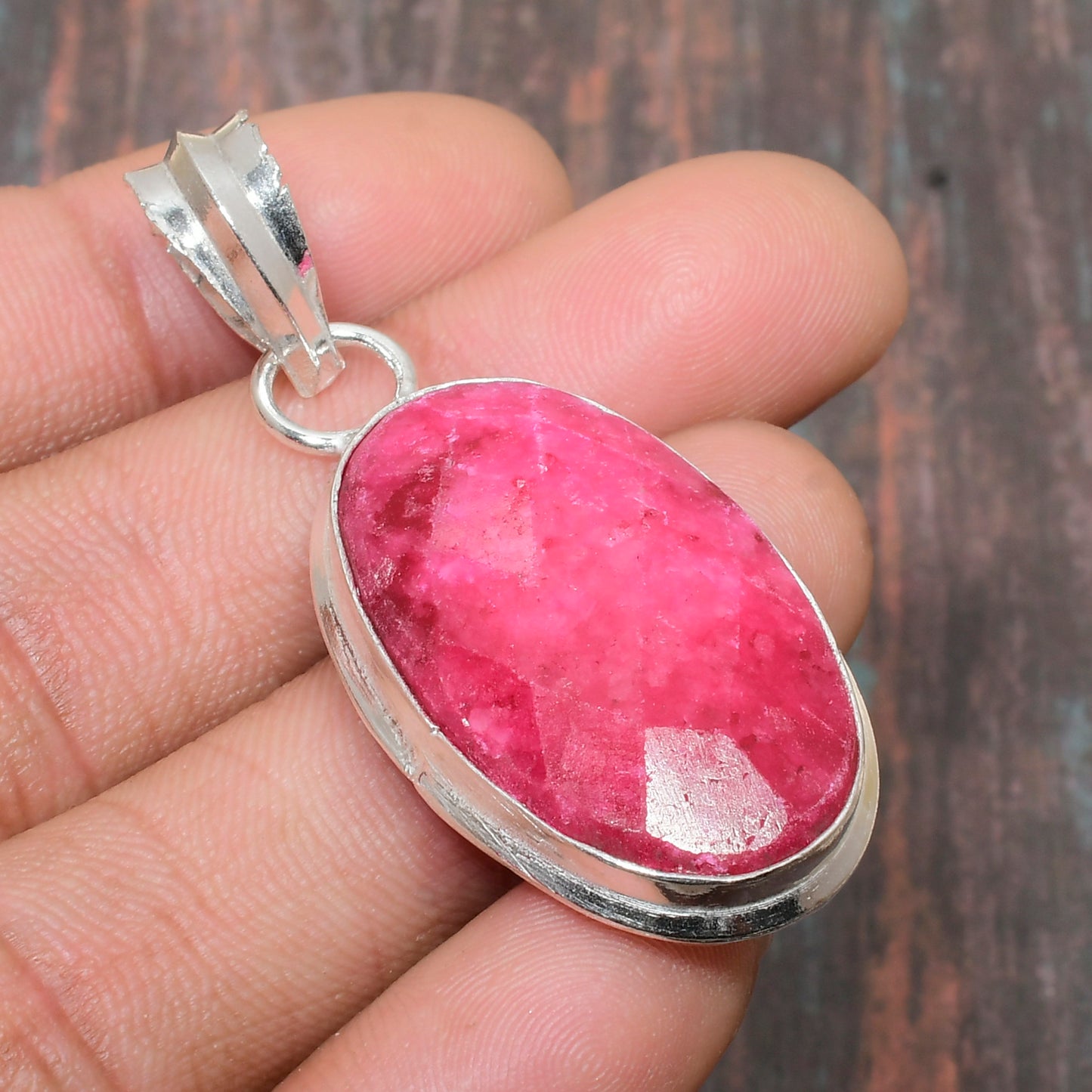 Heart’s Harmony – Rhodonite Sterling Silver Pendant