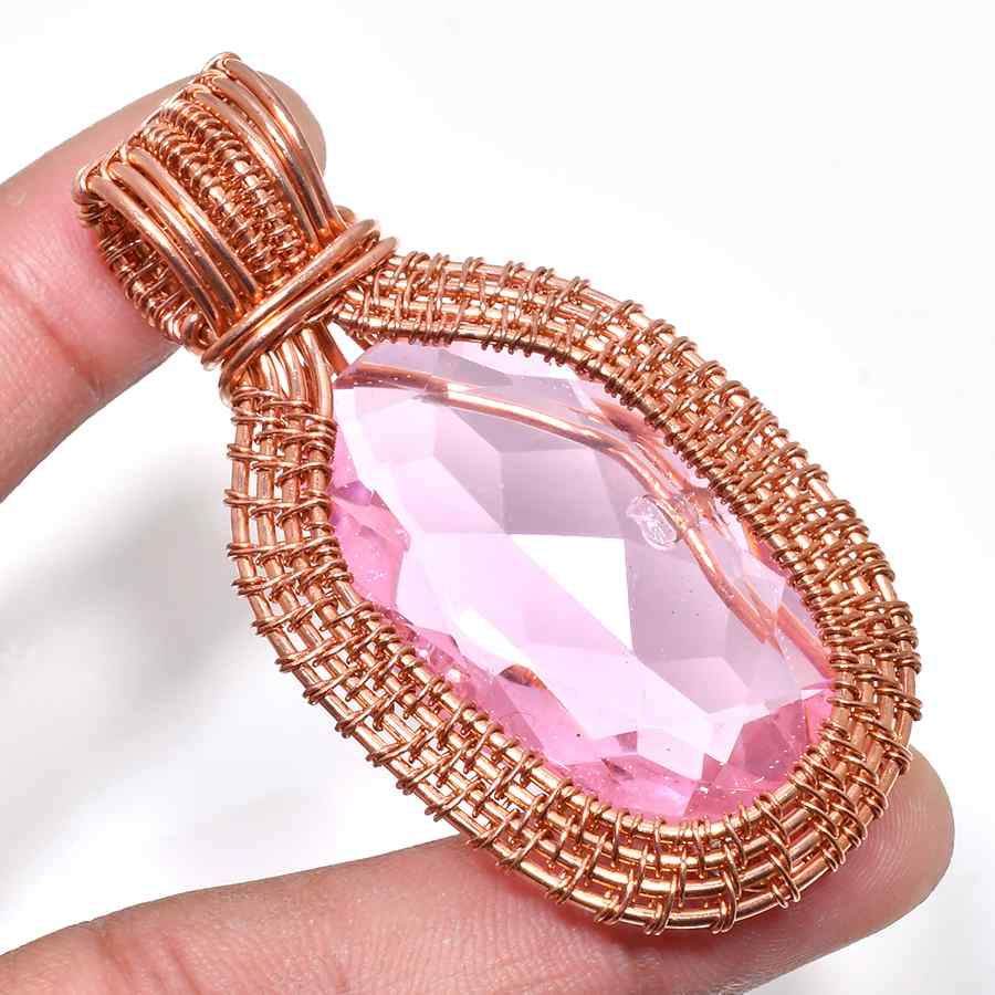 Celeste’s Heart – Rose Quartz Copper Pendant