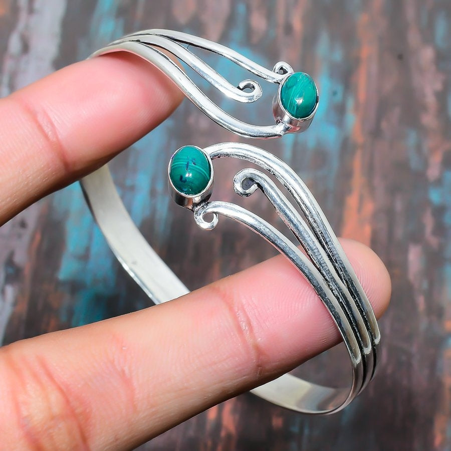 Harmony Wave – Malachite & Sterling Silver Bracelet