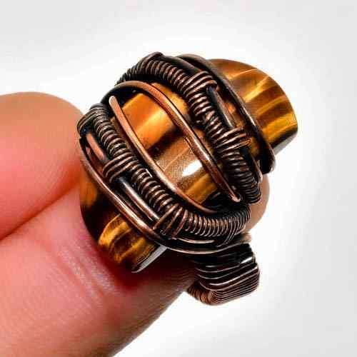 Golden Harmony – Tiger’s Eye & Copper Ring