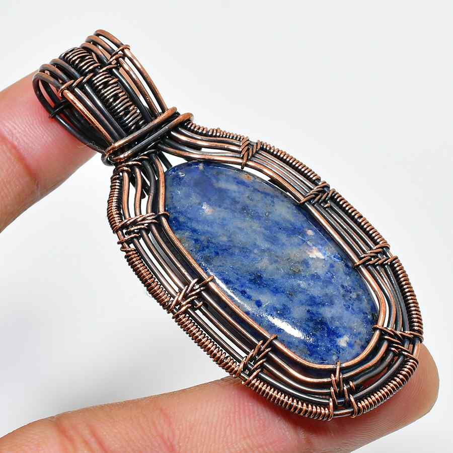 Luna’s Insight – Lapis Lazuli Copper Pendant