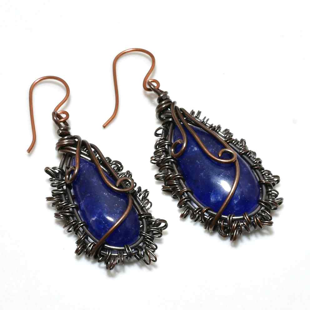Mystic Azure – Lapis Lazuli Copper Earrings