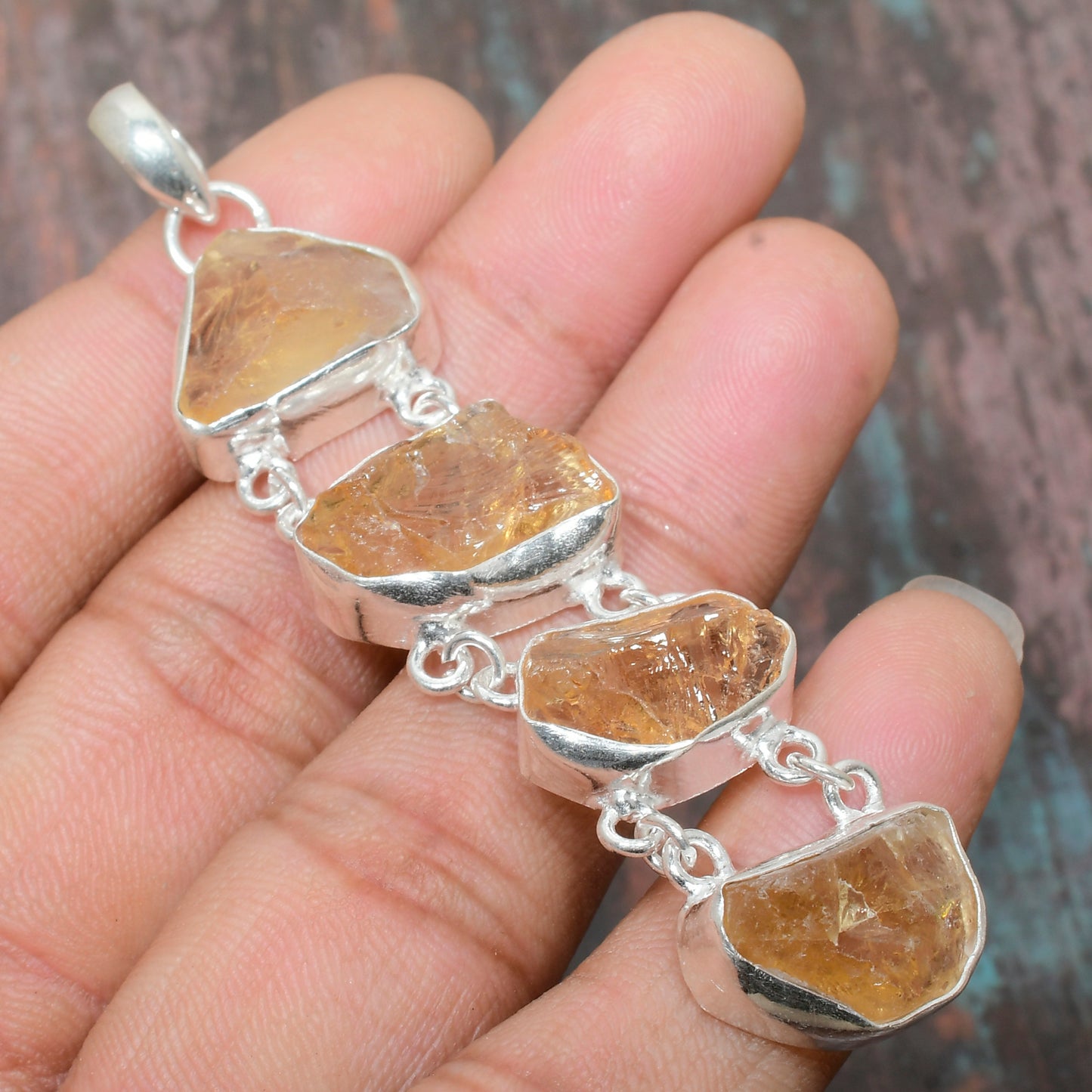 Sunlit Abundance – Sterling Silver Citrine Pendant