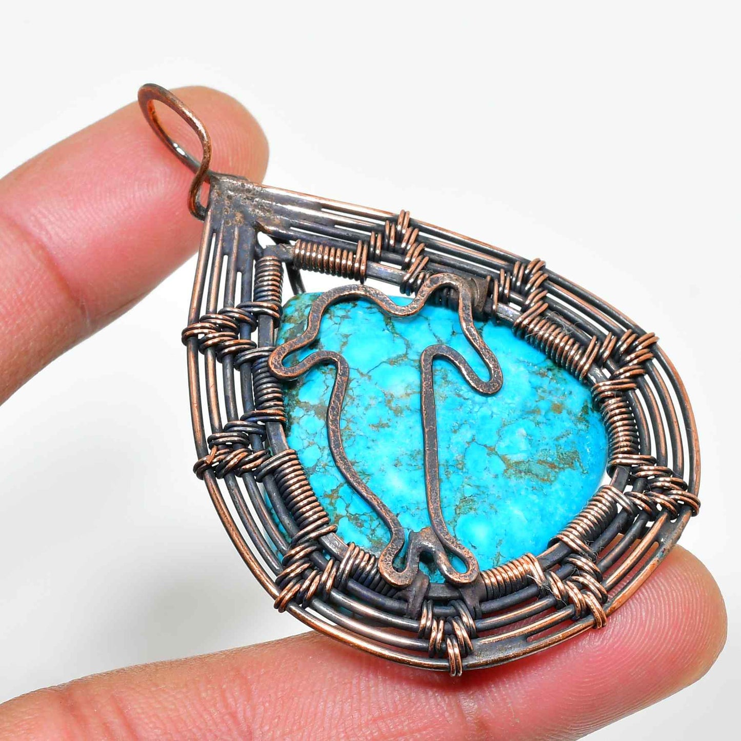 Tranquil Tide – Turquoise & Copper Pendant