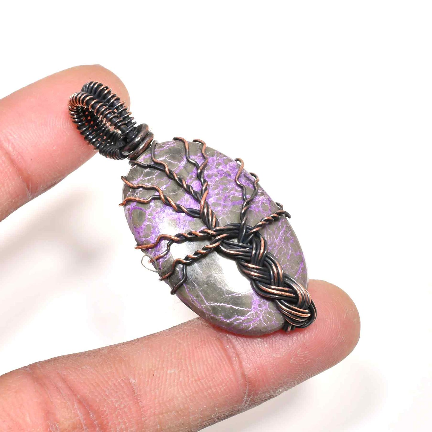 Gaia’s Harmony – Amethyst Tree of Life Pendant