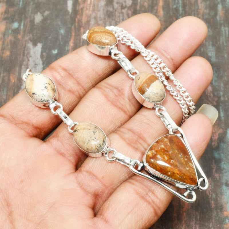 Grounded Grace – Natural Stone & Sterling Silver Bracelet