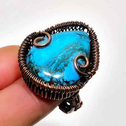 Ocean’s Embrace – Turquoise Copper Ring