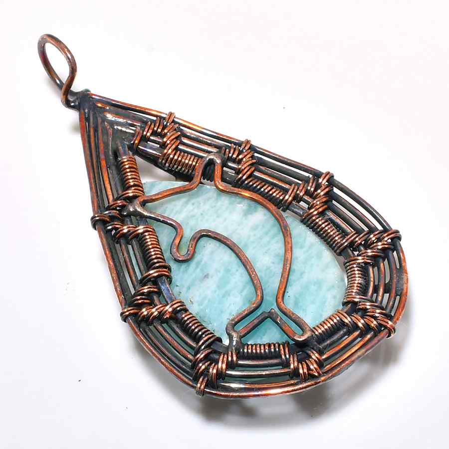 Sea Serenity – Aquamarine Copper Pendant