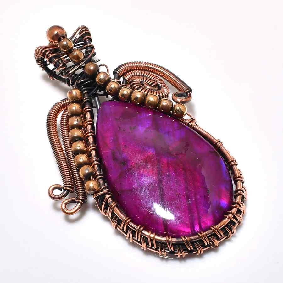 Ezra’s Veil – Oxidized Copper Amethyst Pendant