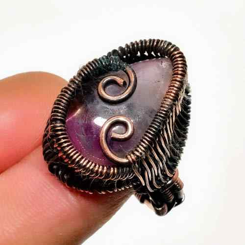Ezra’s Veil – Handcrafted Amethyst Copper Ring