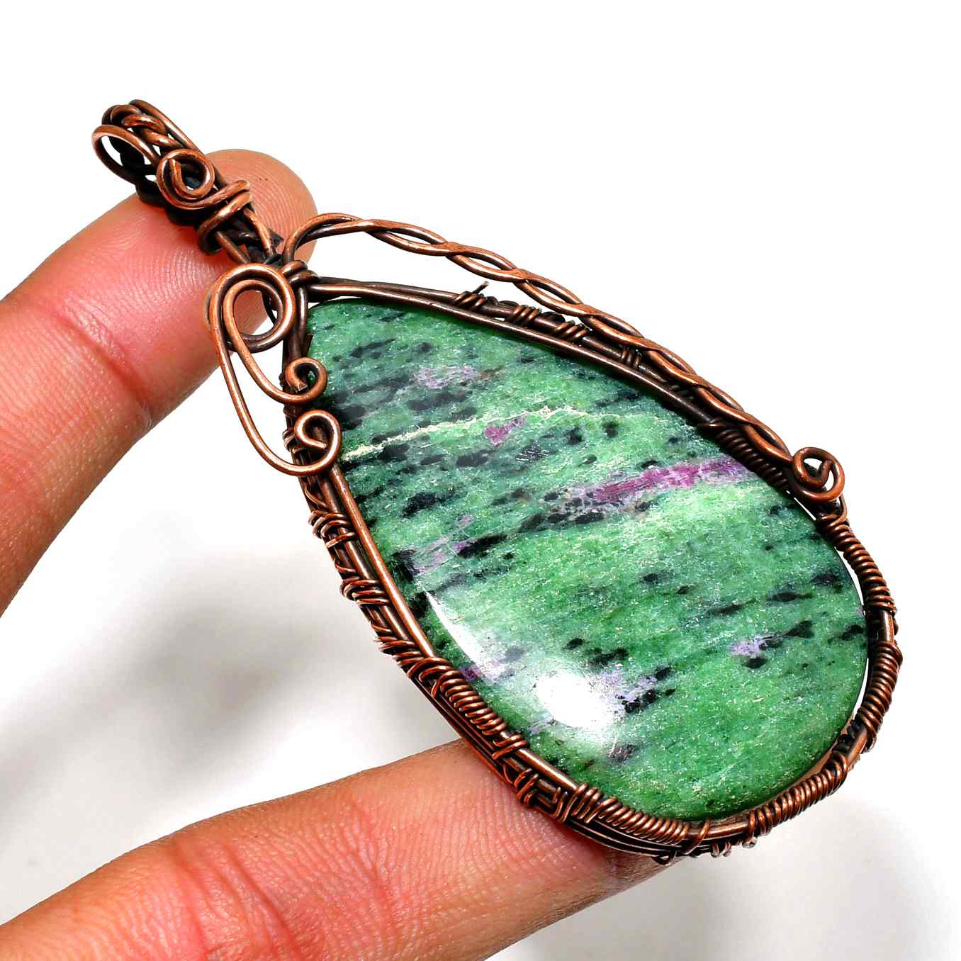 Earth’s Embrace – Copper-Wrapped Stone Pendant