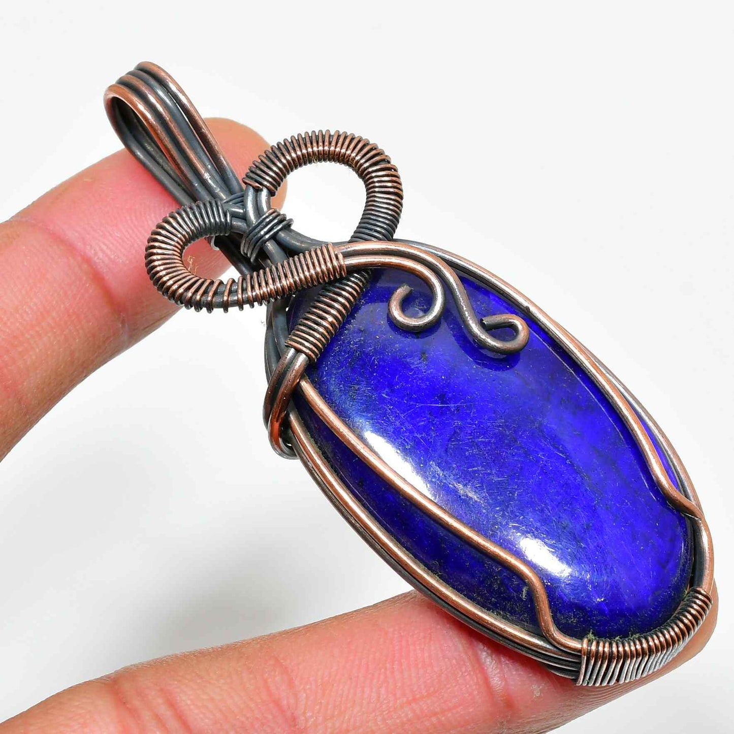Celestial Radiance – Lapis Lazuli Copper Pendant