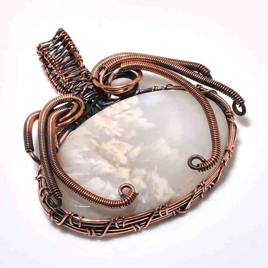 Gaia’s Embrace – Copper Wrapped Agate Pendant