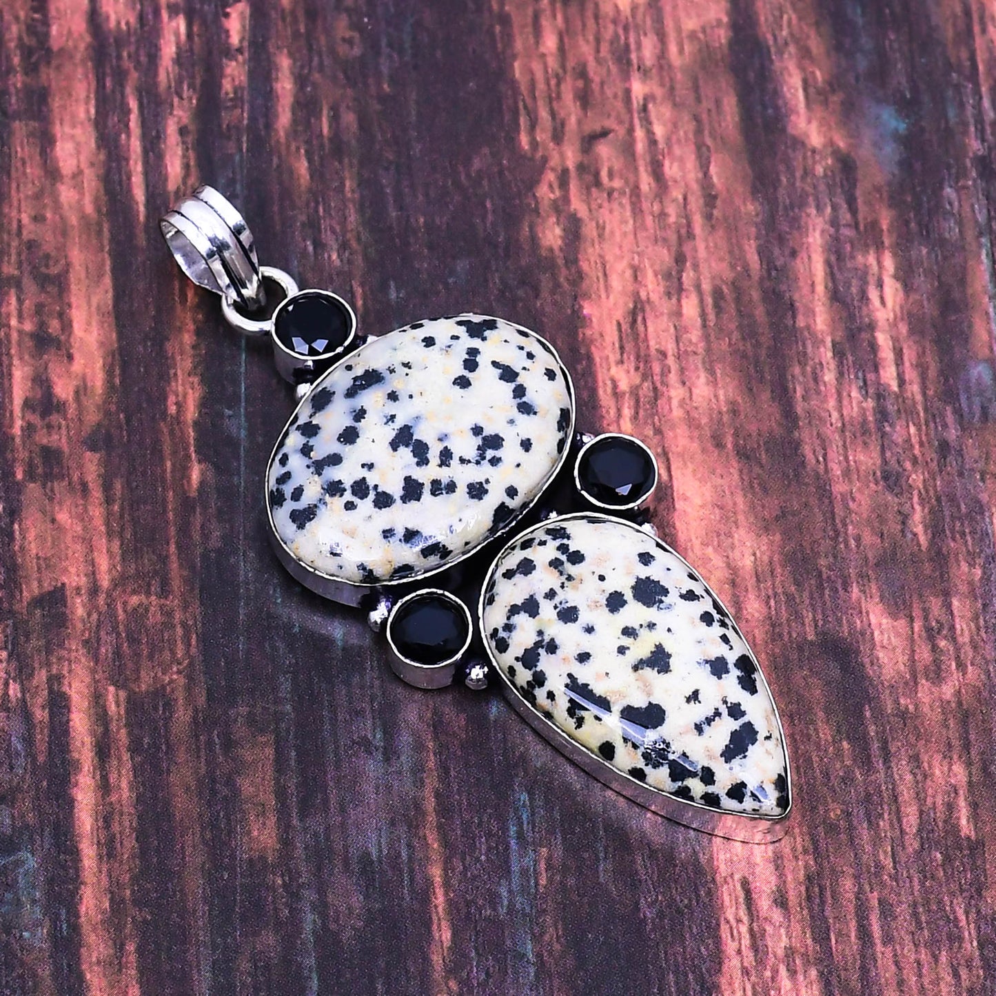 Spotted Harmony – Dalmatian Jasper Silver Pendant