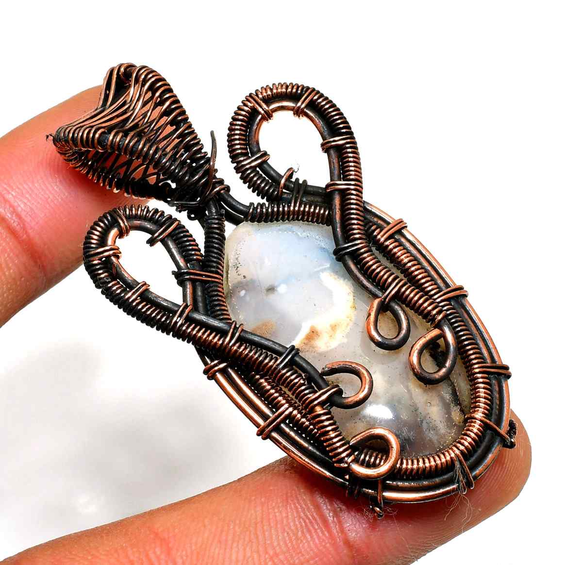 Ember’s Embrace – Moonstone Copper Pendant