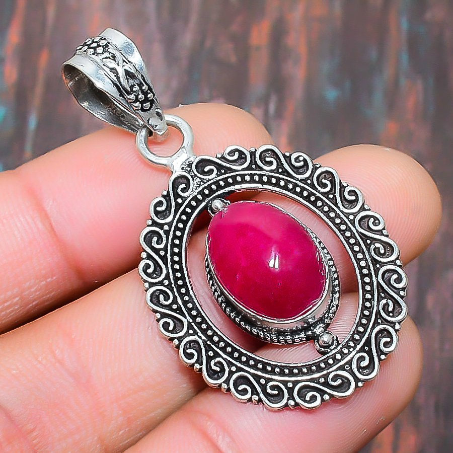 Crimson Reverie – Ruby & Sterling Silver Pendant