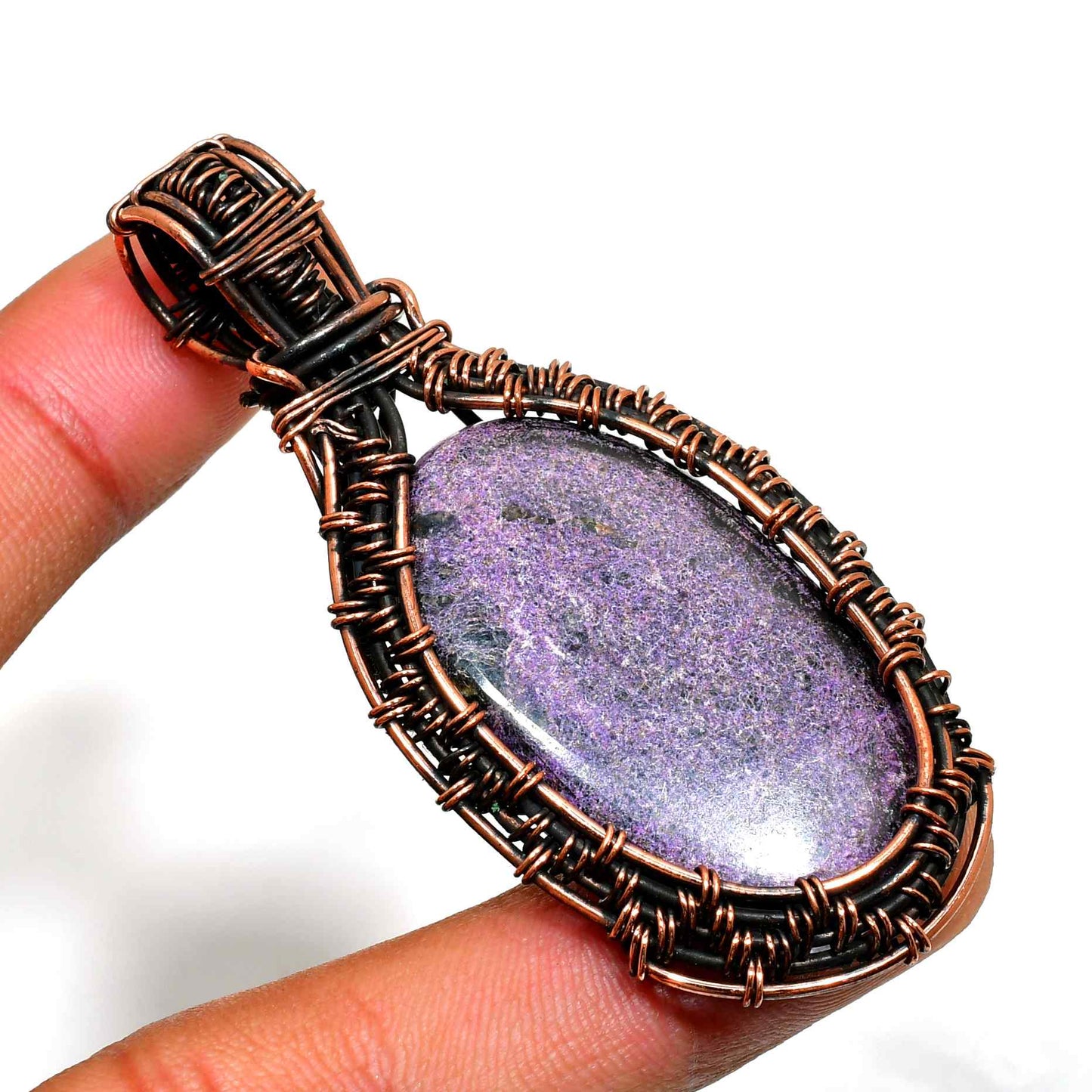 Ethereal Veil – Amethyst Copper Pendant