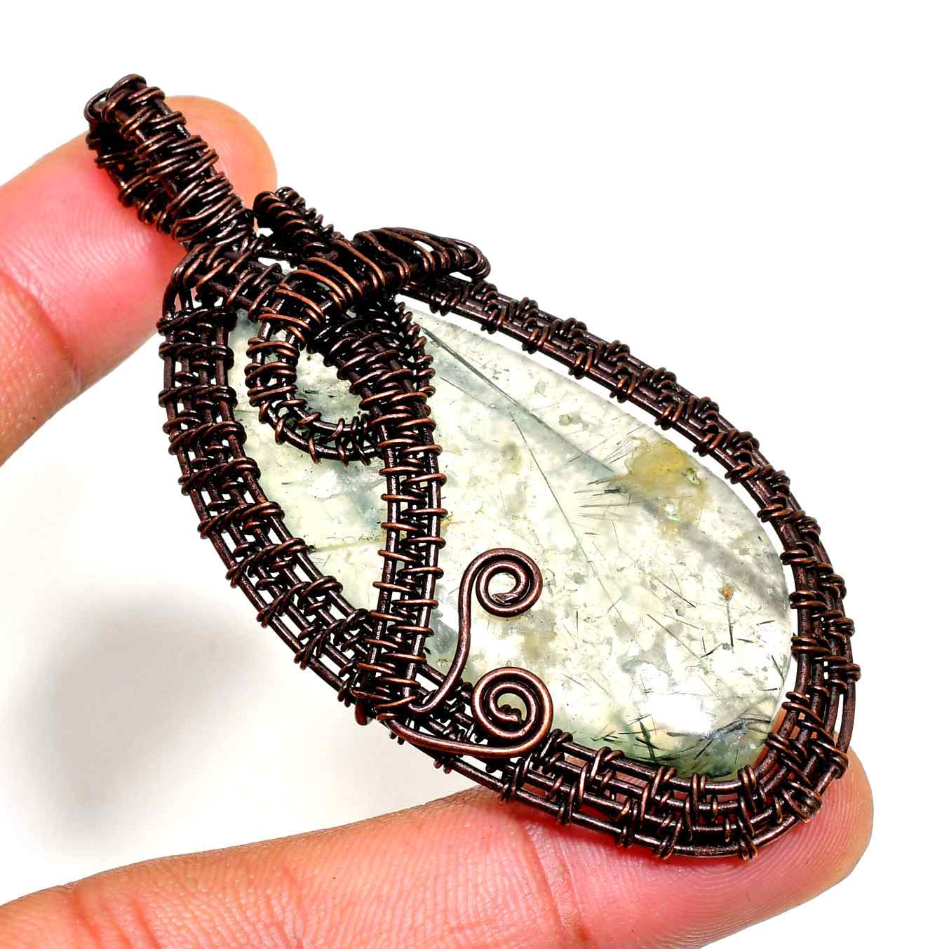 Earthbound Serenity – Copper-Wrapped Crystal Pendant