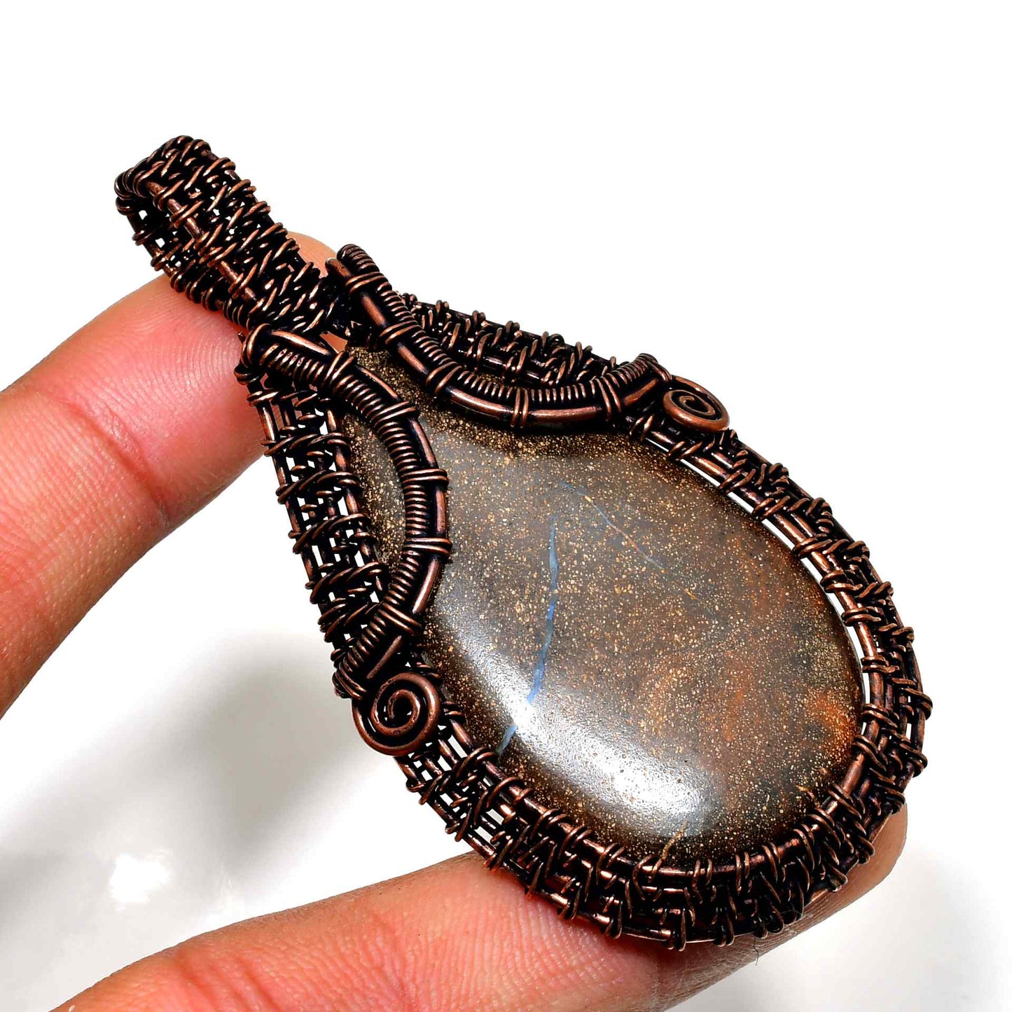 Auric Embrace – Golden Sheen Copper Pendant