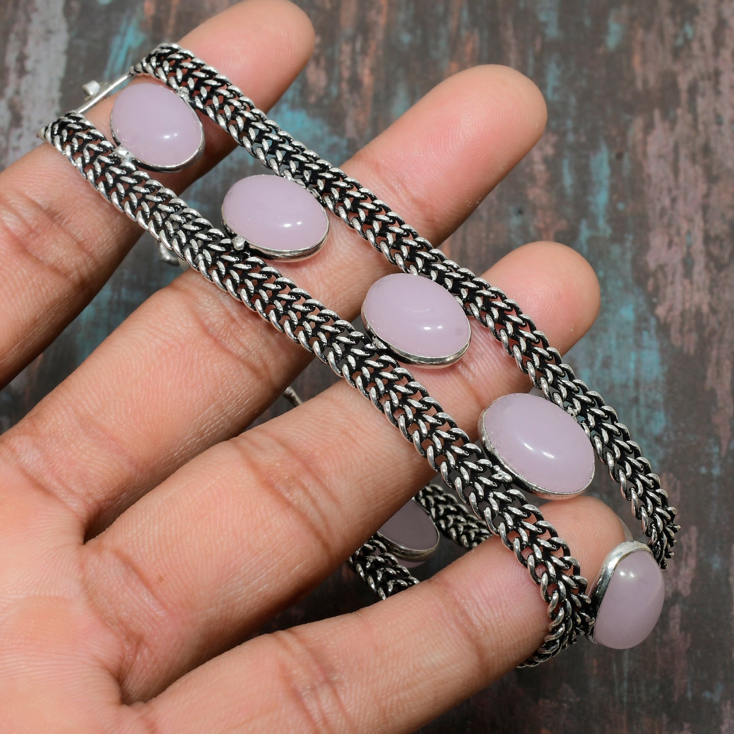 Moonlit Harmony – Lilac Jade & Sterling Silver Bracelet