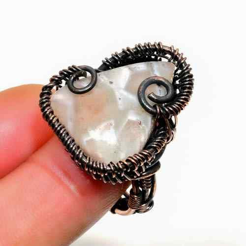 Celestial Glow – Antique Copper Moonstone Ring