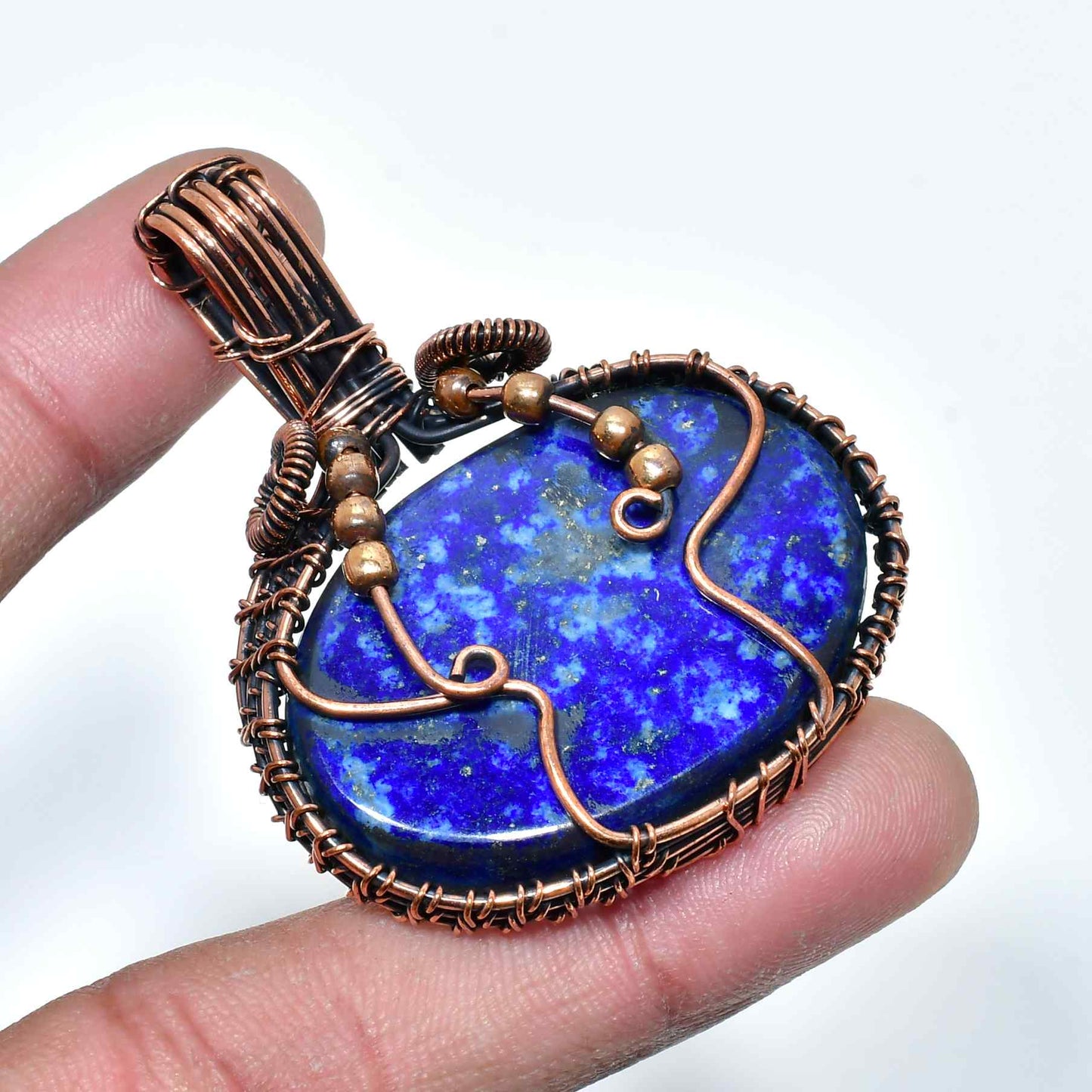 Aurora’s Clarity – Lapis Lazuli Copper Pendant