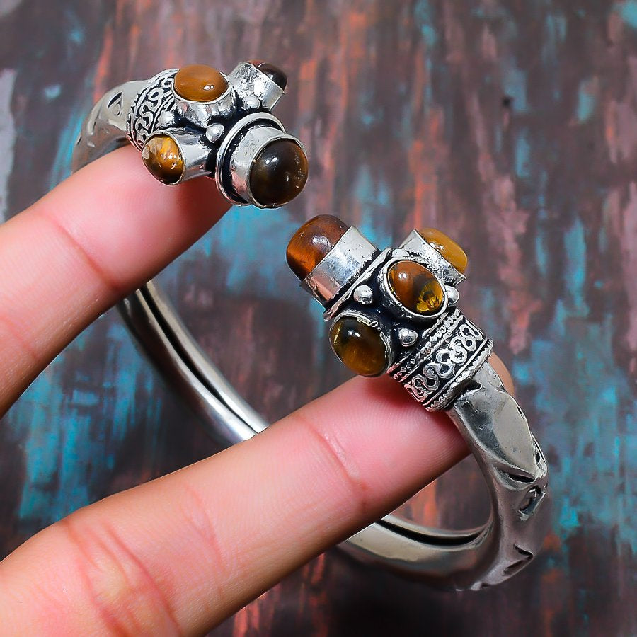 Tiger’s Embrace – Sterling Silver Tiger’s Eye Bracelet