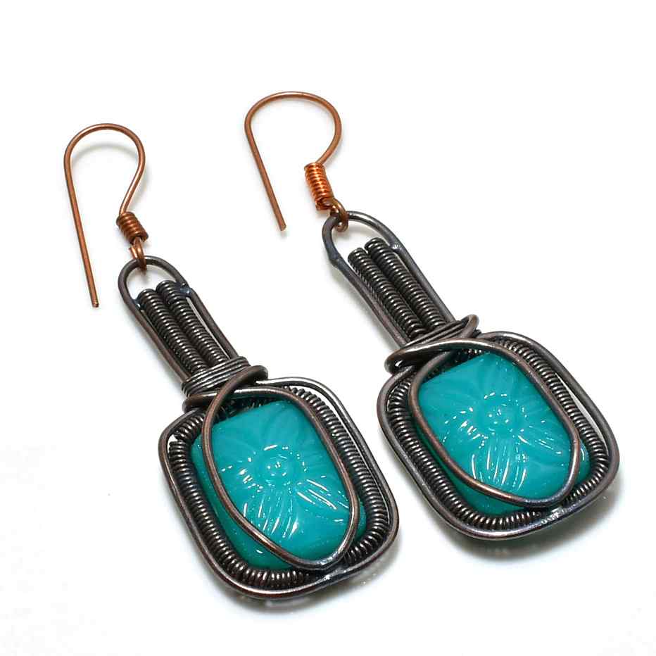 Azure Melody – Turquoise Copper Earrings
