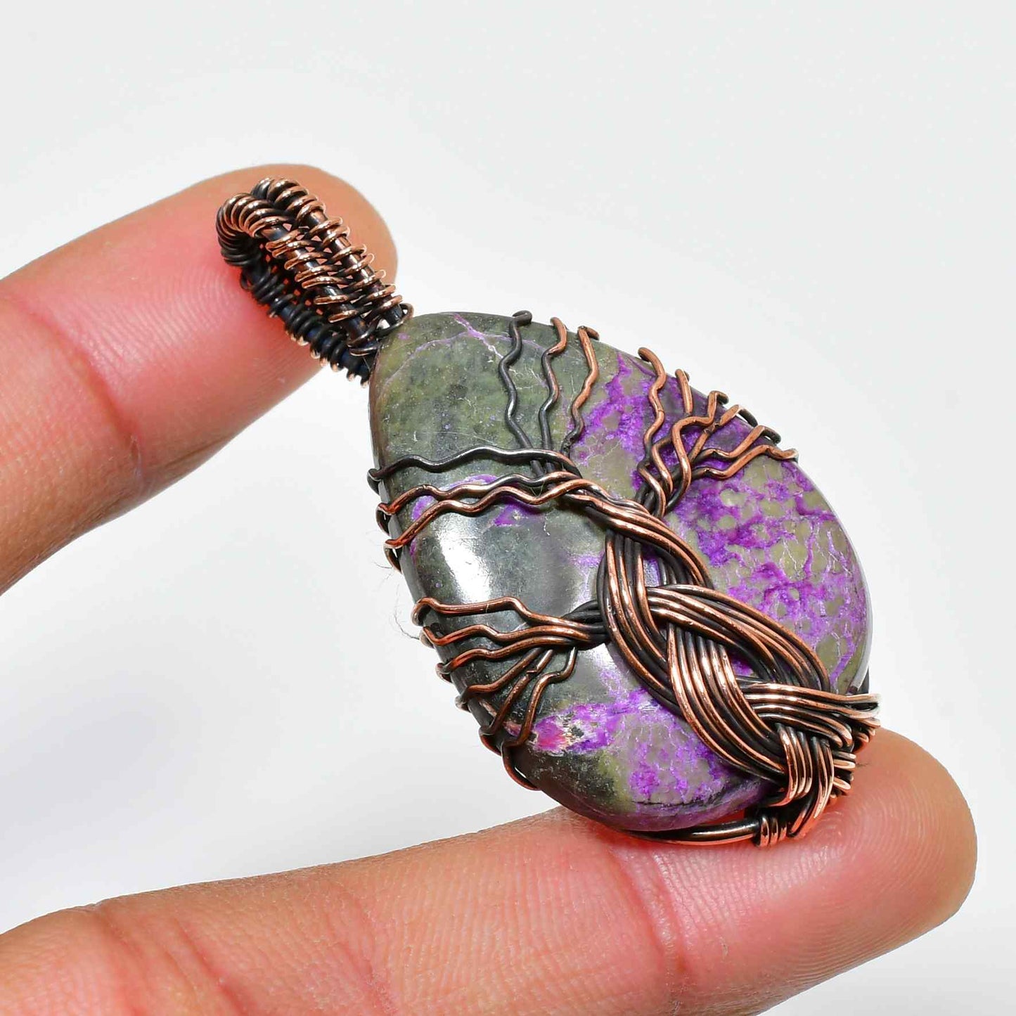Mystic Veil – Amethyst & Copper Pendant