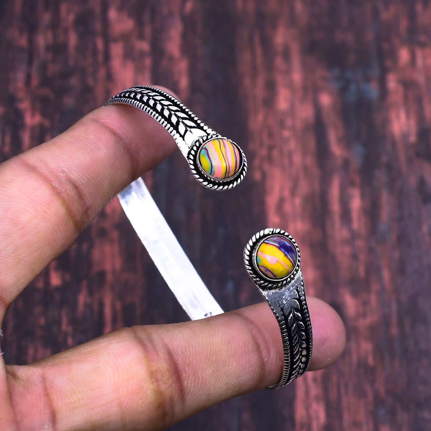 Rainbow Reverie – Multi-Stone Sterling Silver Bracelet