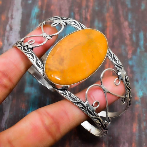Auric Harmony – Amber & Silver Filigree Cuff