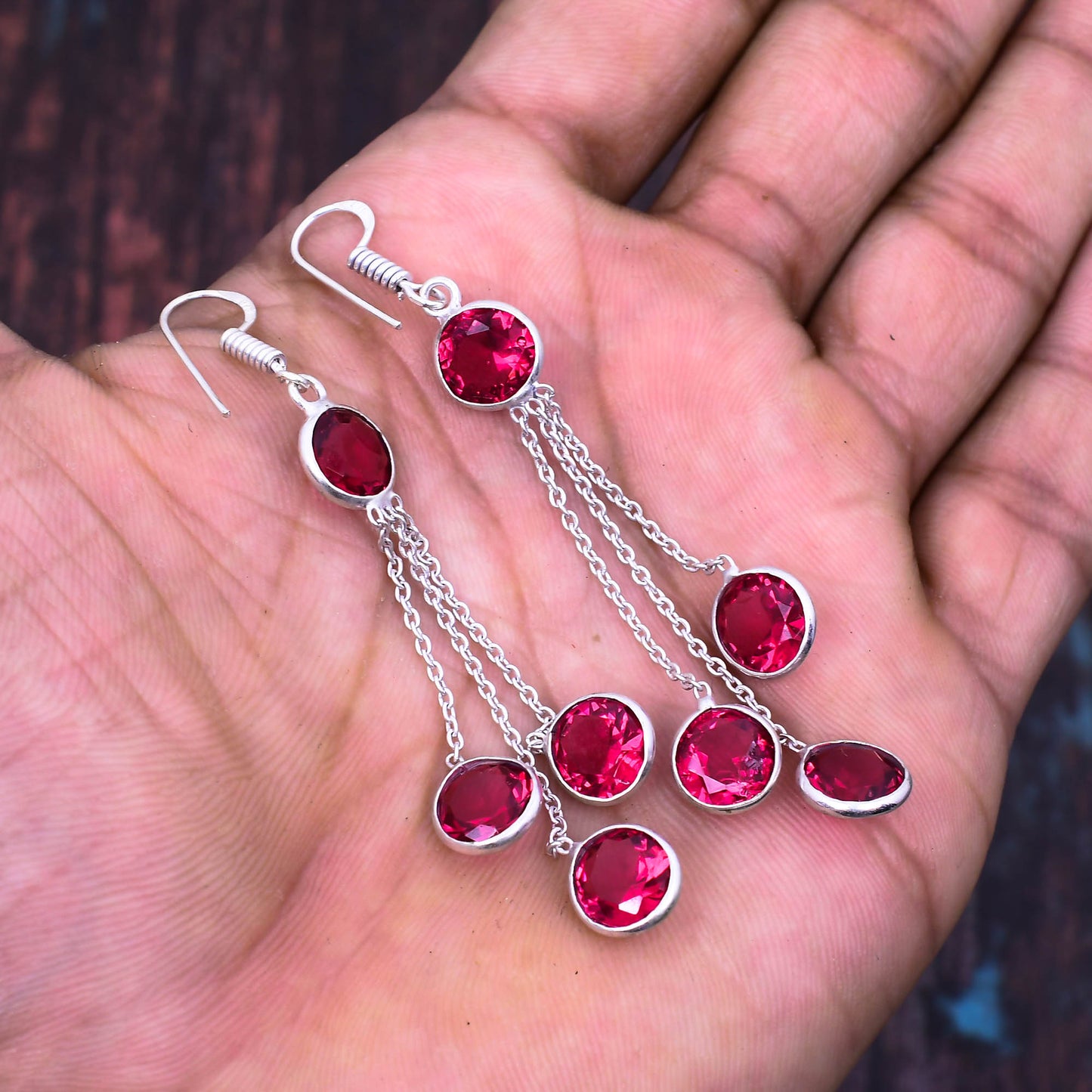 Ruby Cascade – Silver Passion Drops