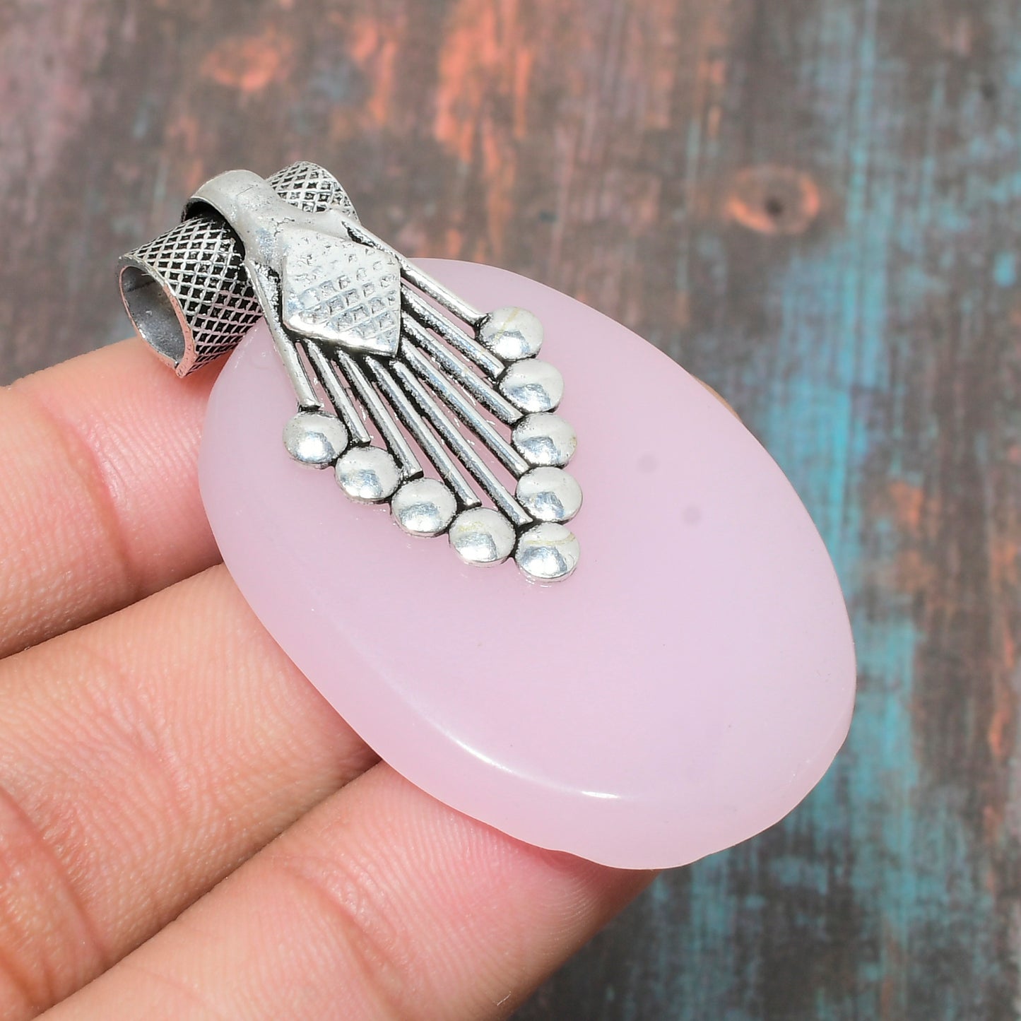 Harmony’s Heart – Rose Quartz Silver Pendant