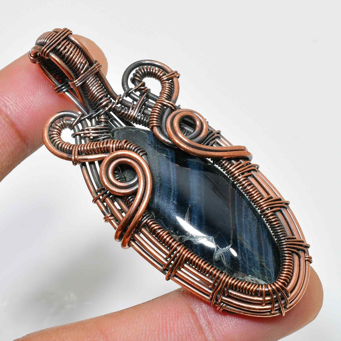 Shadow Shield – Black Tourmaline Silver-Copper Pendant