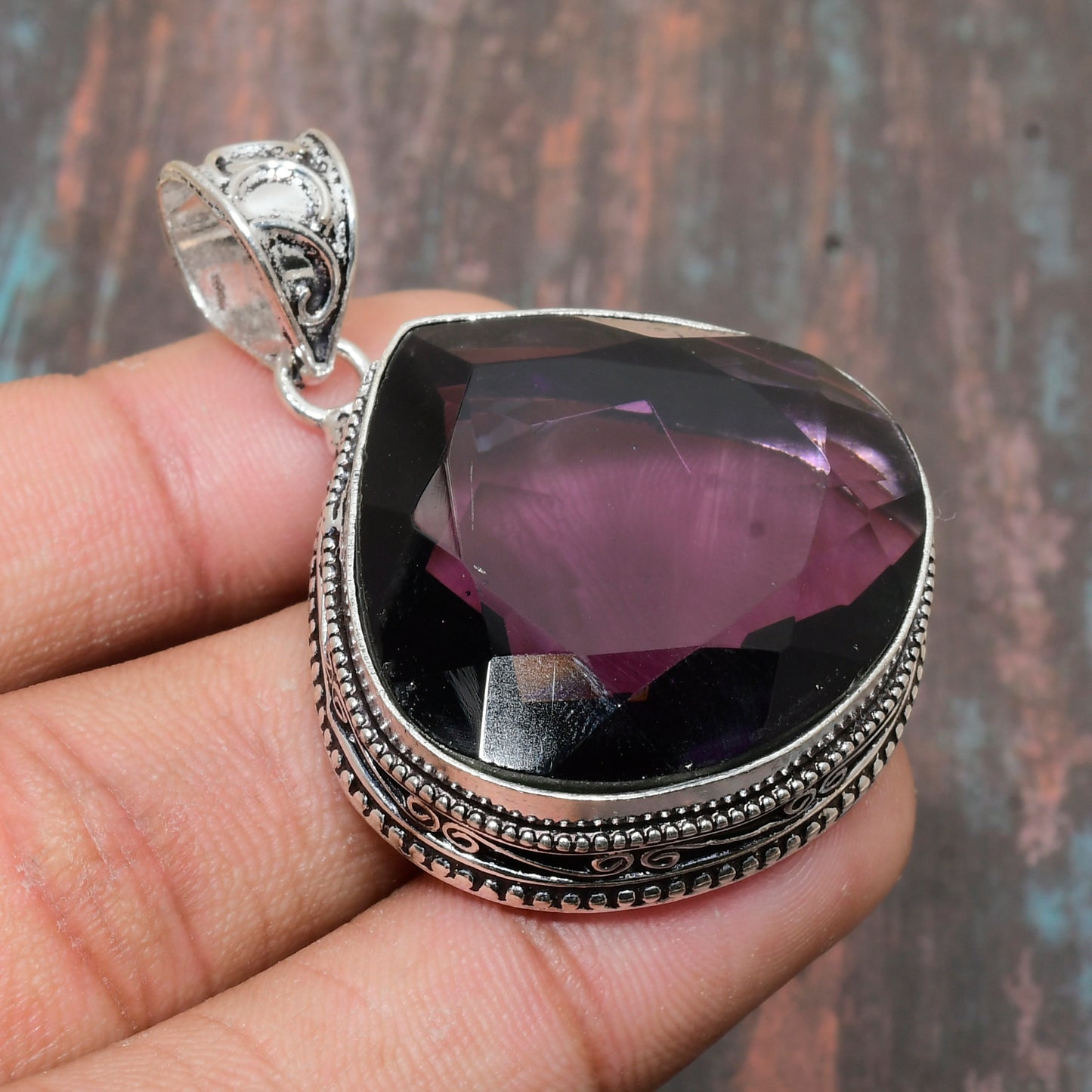 Amethyst Majesty – Intricate Sterling Silver Pendant