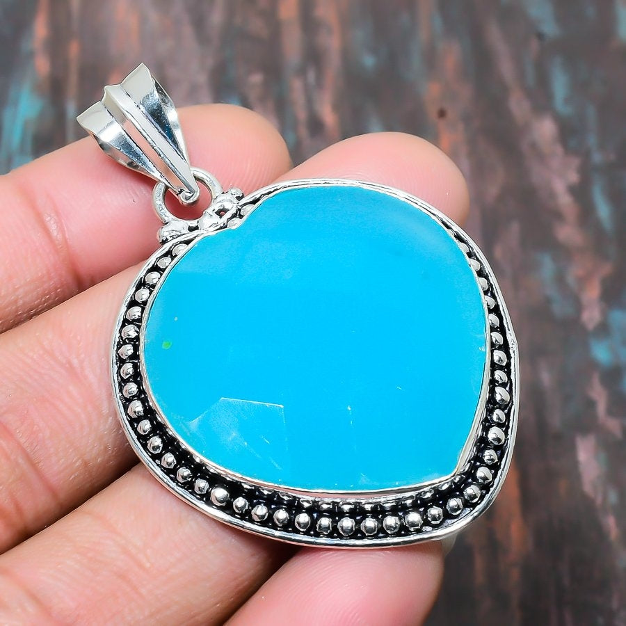Ocean’s Whisper – Turquoise Sterling Silver Pendant
