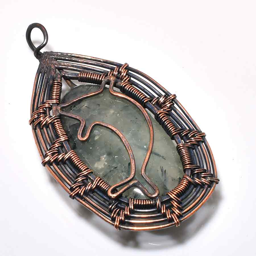 Clarity’s Embrace – Black Wire Fluorite Pendant