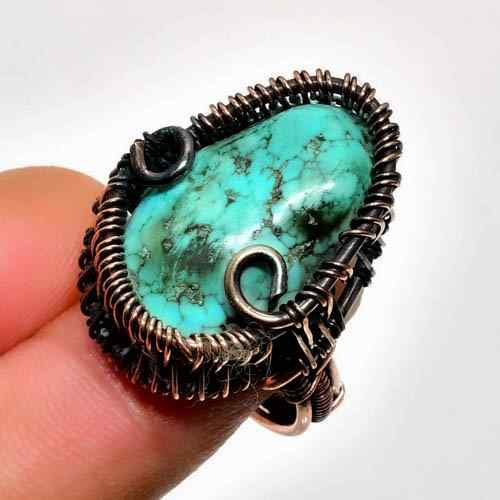 Turquoise Dream – Copper Wire Wrap Ring