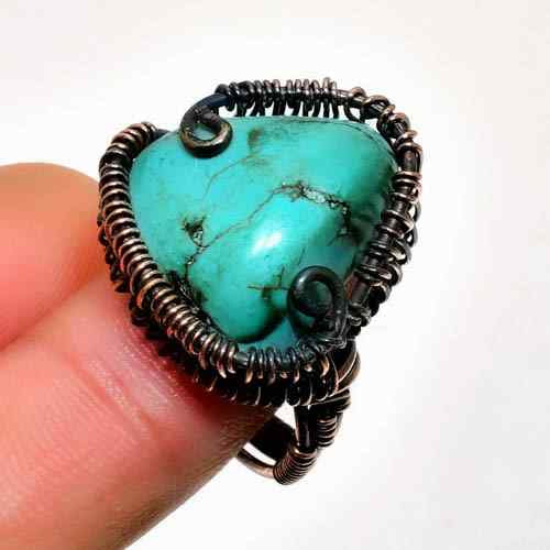 Tranquil Tide – Turquoise Copper Ring