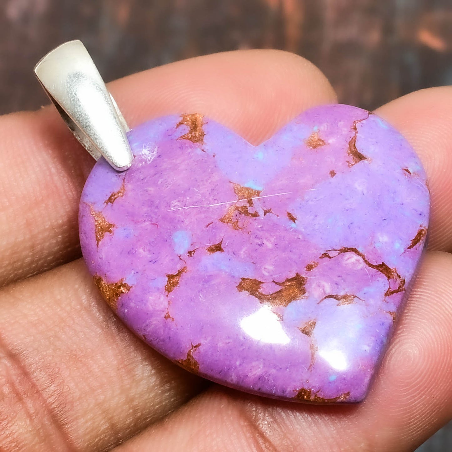 Tranquil Heart – Purple Howlite & Sterling Silver Pendant