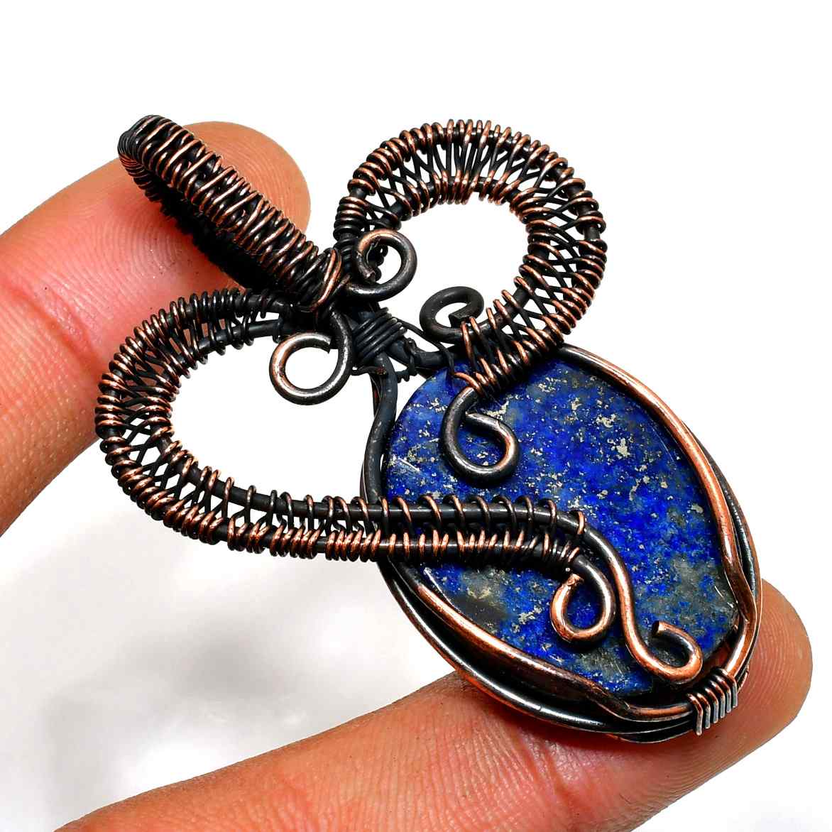 Celestial Harmony – Lapis Lazuli & Antique Copper Pendant