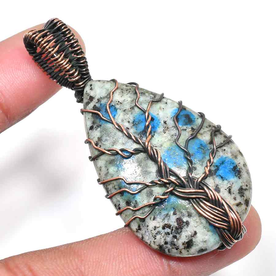 Earth’s Embrace – Natural Stone & Copper Pendant